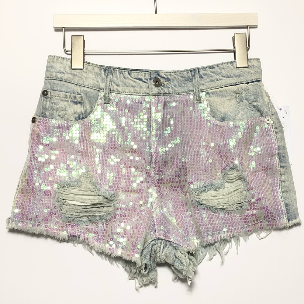 Sunset + Spring mermaid sequin shorts, sz 27